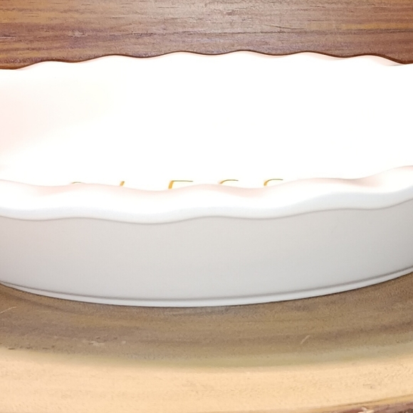 Rae Dunn LL BLESSED Yellow lettering pie plate - Picture 2 of 2